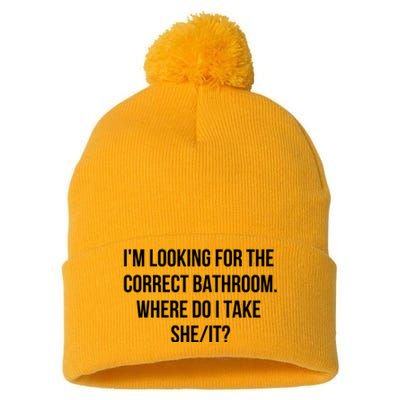 I’M Looking For The Correct Bathroom Where Do I Take A She It Pom Pom 12in Knit Beanie