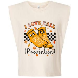 I Love Fall Prevention Fall Physical Therapy Garment-Dyed Women's Muscle Tee