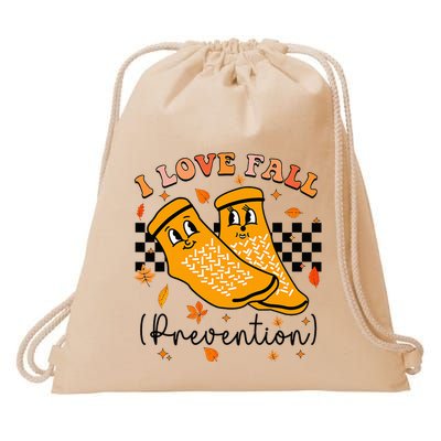 I Love Fall Prevention Fall Physical Therapy Drawstring Bag