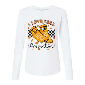 I Love Fall Prevention Fall Physical Therapy Womens Cotton Relaxed Long Sleeve T-Shirt