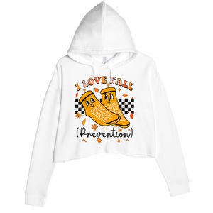 I Love Fall Prevention Fall Physical Therapy Crop Fleece Hoodie