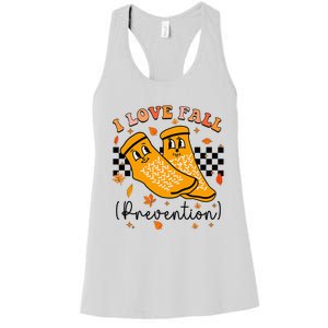 I Love Fall Prevention Fall Physical Therapy Women's Racerback Tank