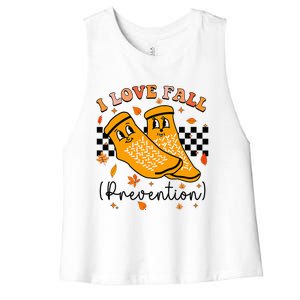 I Love Fall Prevention Fall Physical Therapy Women's Racerback Cropped Tank