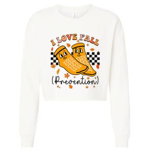 I Love Fall Prevention Fall Physical Therapy Cropped Pullover Crew