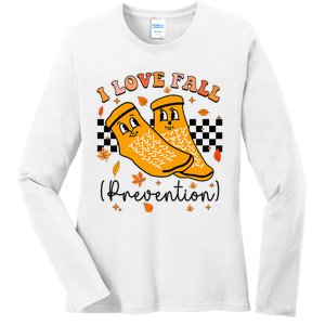 I Love Fall Prevention Fall Physical Therapy Ladies Long Sleeve Shirt