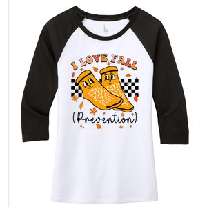 I Love Fall Prevention Fall Physical Therapy Women's Tri-Blend 3/4-Sleeve Raglan Shirt