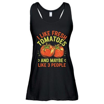 I Like Fresh Tomatoes Funny Introvert Sarcastic Humor Ladies Essential Flowy Tank