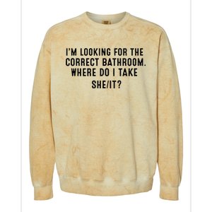 I’M Looking For The Correct Bathroom Where Do I Take A She It Colorblast Crewneck Sweatshirt