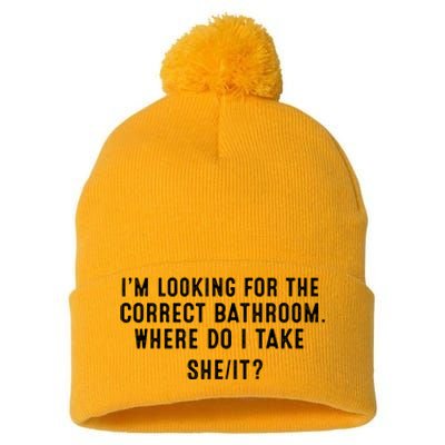 I’M Looking For The Correct Bathroom Where Do I Take A She It Pom Pom 12in Knit Beanie