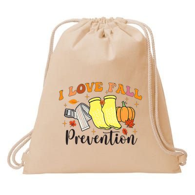 I Love Fall Prevention Drawstring Bag