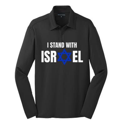 Israel Love Flag I Stand With Israel Heritage Israeli Flag Silk Touch Performance Long Sleeve Polo