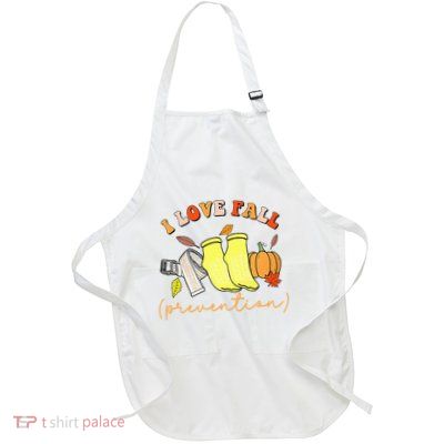I Love Fall Full-Length Apron With Pockets
