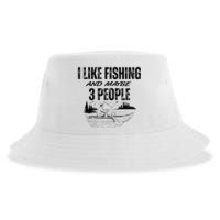 I Like Fishing And Maybe Three People Funny Fishing Sustainable Bucket Hat