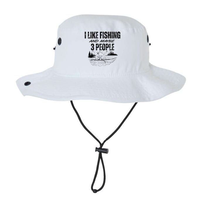 I Like Fishing And Maybe Three People Funny Fishing Legacy Cool Fit Booney Bucket Hat