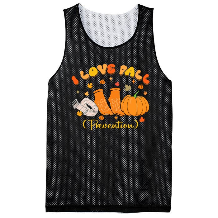 I Love Fall Prevention Nurse Fall Physical Therapy Mesh Reversible Basketball Jersey Tank