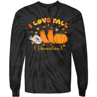 I Love Fall Prevention Nurse Fall Physical Therapy Tie-Dye Long Sleeve Shirt