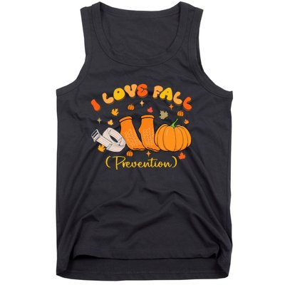 I Love Fall Prevention Nurse Fall Physical Therapy Tank Top