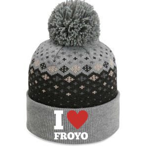 I Love Froyo Frozen Yogurt Lover National Froyo Day Funny Gift The Baniff Cuffed Pom Beanie