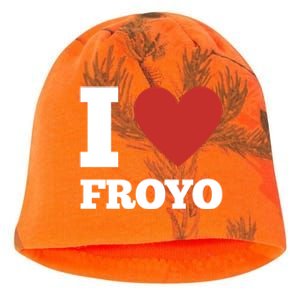 I Love Froyo Frozen Yogurt Lover National Froyo Day Funny Gift Kati - Camo Knit Beanie