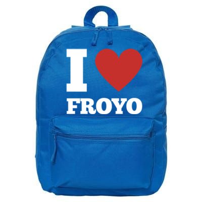 I Love Froyo Frozen Yogurt Lover National Froyo Day Funny Gift 16 in Basic Backpack