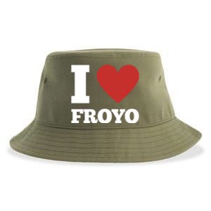 I Love Froyo Frozen Yogurt Lover National Froyo Day Funny Gift Sustainable Bucket Hat