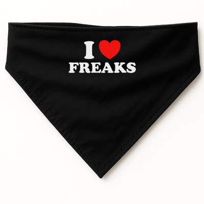 I Love Freaks Funny Cute Weirdo Circus Sideshow Outsider Fan USA-Made Doggie Bandana