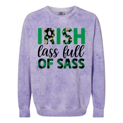 Irish Lass Full Of Sass Green Plaid St Patricks Day Colorblast Crewneck Sweatshirt