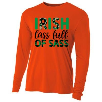 Irish Lass Full Of Sass Green Plaid St Patricks Day Cooling Performance Long Sleeve Crew