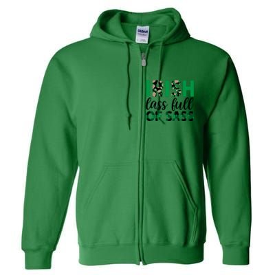 Irish Lass Full Of Sass Green Plaid St Patricks Day Full Zip Hoodie