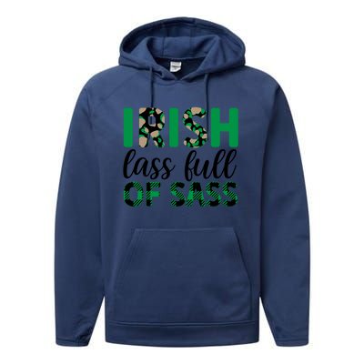 Irish Lass Full Of Sass Green Plaid St Patricks Day Performance Fleece Hoodie