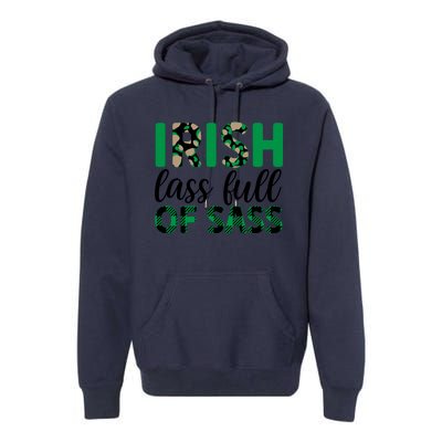 Irish Lass Full Of Sass Green Plaid St Patricks Day Premium Hoodie