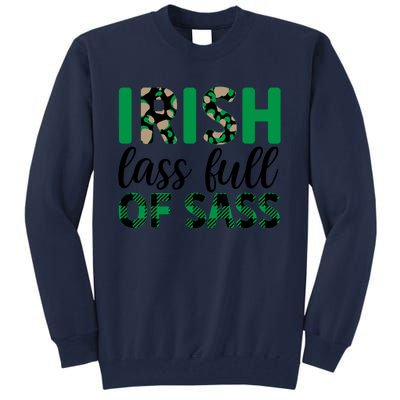 Irish Lass Full Of Sass Green Plaid St Patricks Day Tall Sweatshirt