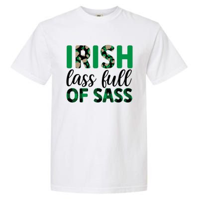 Irish Lass Full Of Sass Green Plaid St Patricks Day Garment-Dyed Heavyweight T-Shirt