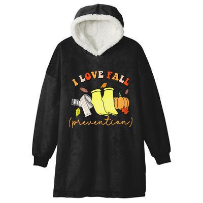 I Love Fall Gift Hooded Wearable Blanket