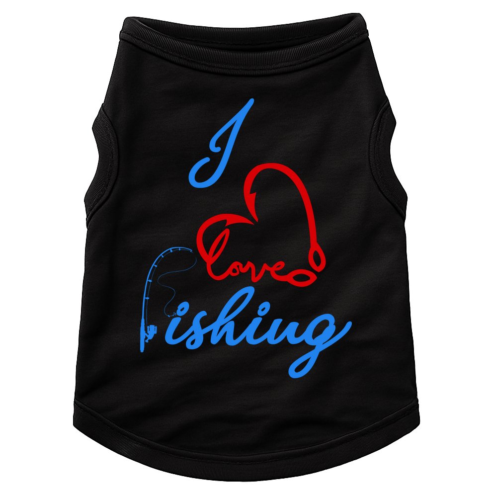 I Love Fishing Fish Lover Bait Reel Doggie Tank