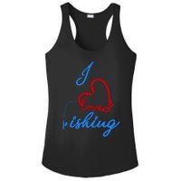 I Love Fishing Fish Lover Bait Reel Ladies PosiCharge Competitor Racerback Tank