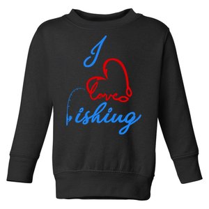 I Love Fishing Fish Lover Bait Reel Toddler Sweatshirt