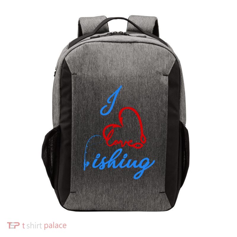 I Love Fishing Fish Lover Bait Reel Vector Backpack