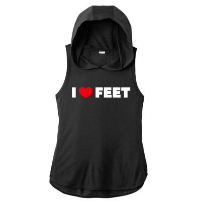 I Love Feet Ladies PosiCharge Tri-Blend Wicking Draft Hoodie Tank