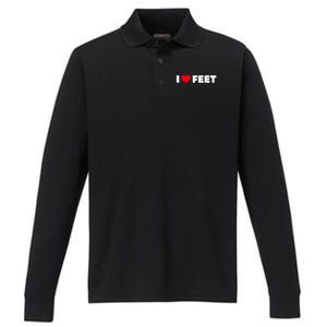 I Love Feet Performance Long Sleeve Polo