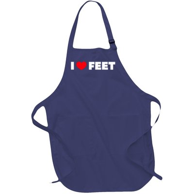 I Love Feet Full-Length Apron With Pockets