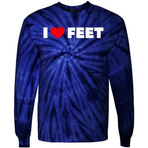 I Love Feet Tie-Dye Long Sleeve Shirt