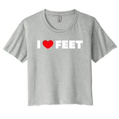 I Love Feet Women's Crop Top Tee