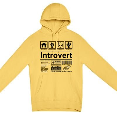 Introvert Label Funny Gift Premium Pullover Hoodie