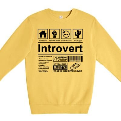 Introvert Label Funny Gift Premium Crewneck Sweatshirt