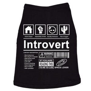 Introvert Label Funny Gift Doggie Tank