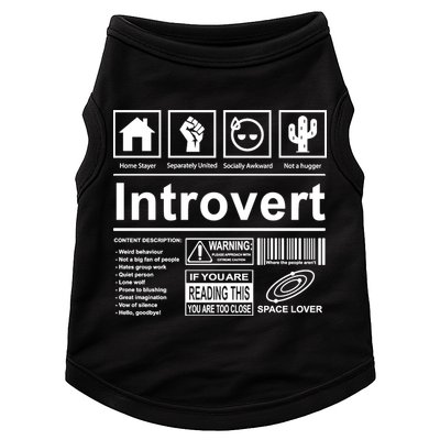 Introvert Label Funny Gift Doggie Tank