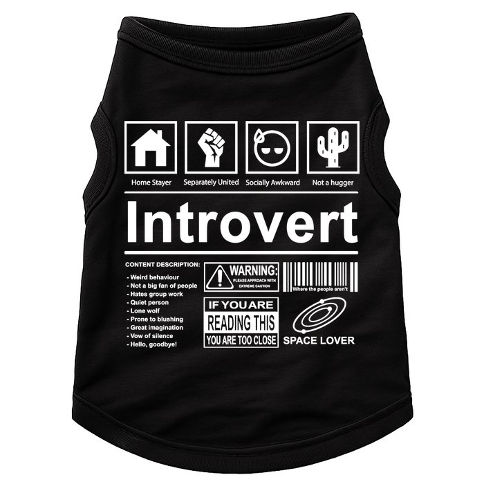 Introvert Label Funny Gift Doggie Tank