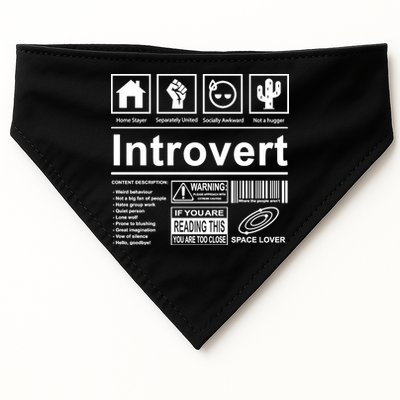 Introvert Label Funny Gift USA-Made Doggie Bandana