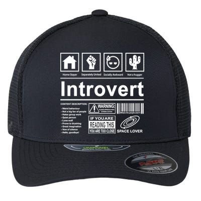 Introvert Label Funny Gift Flexfit Unipanel Trucker Cap